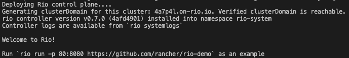 rio deploy success